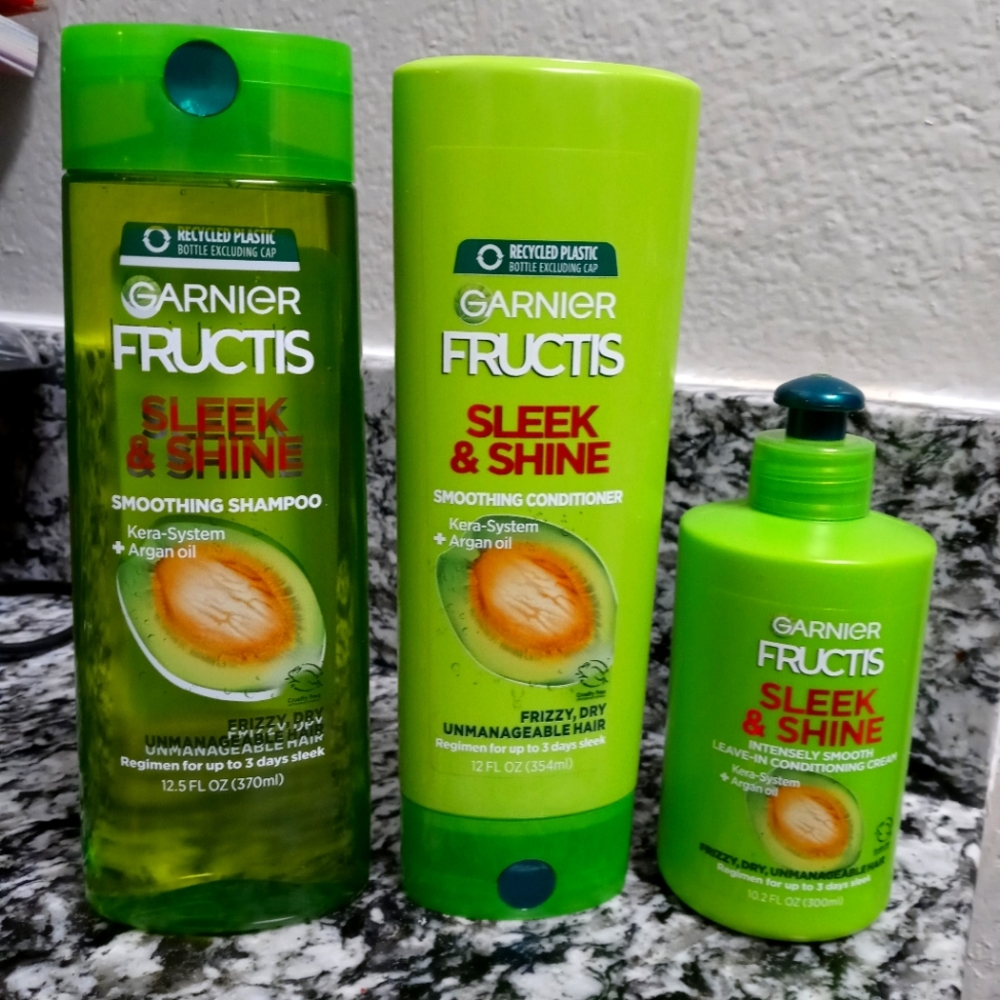 Garnier Fructis Shampoo, Conditioner, and Leave-in Conditioner